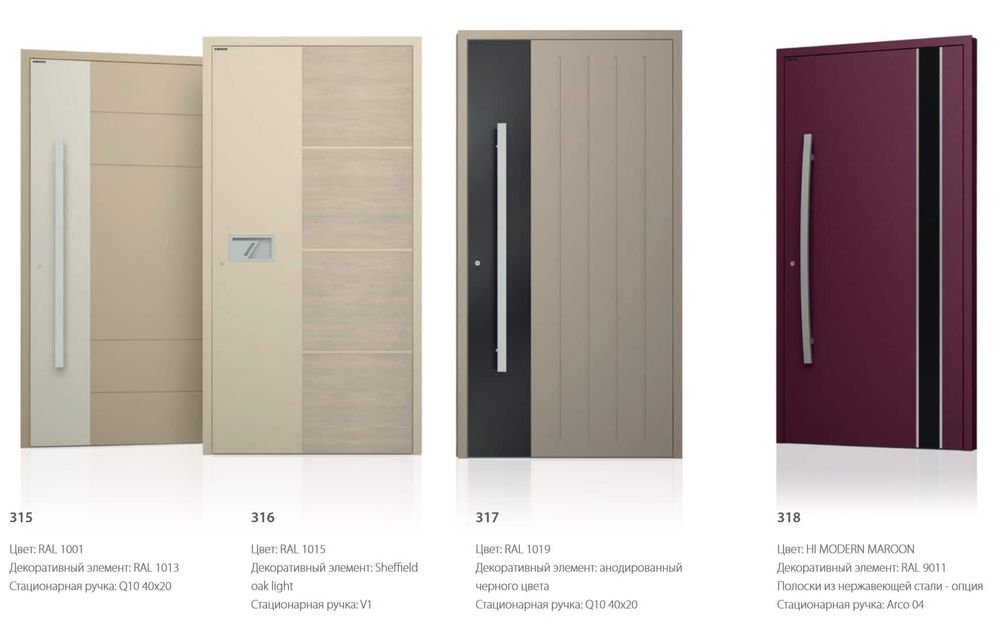 Входные наружные двери алюминиевые для дома WISNIOWSKI CREO 311, 1300, 2300, CREO, WISNIOWSKI