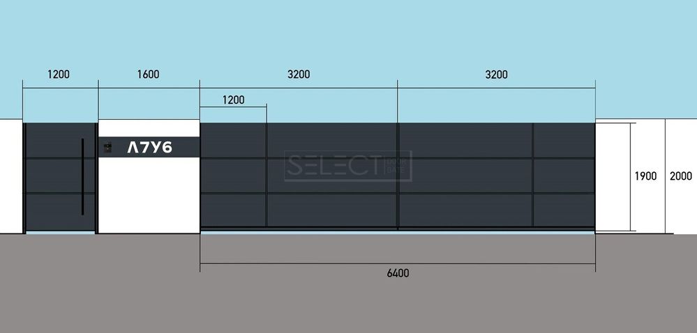 Ограждения - заборы SELECT - Металлические секции серии PANEL, размер 2000х2000 мм, 2000, 2000, SELECT PANEL, SELECT
