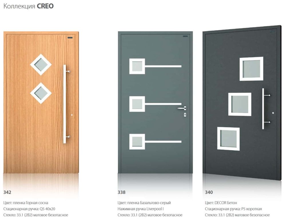 Входные наружные двери алюминиевые для дома WISNIOWSKI CREO 349, 1300, 2300, CREO, WISNIOWSKI