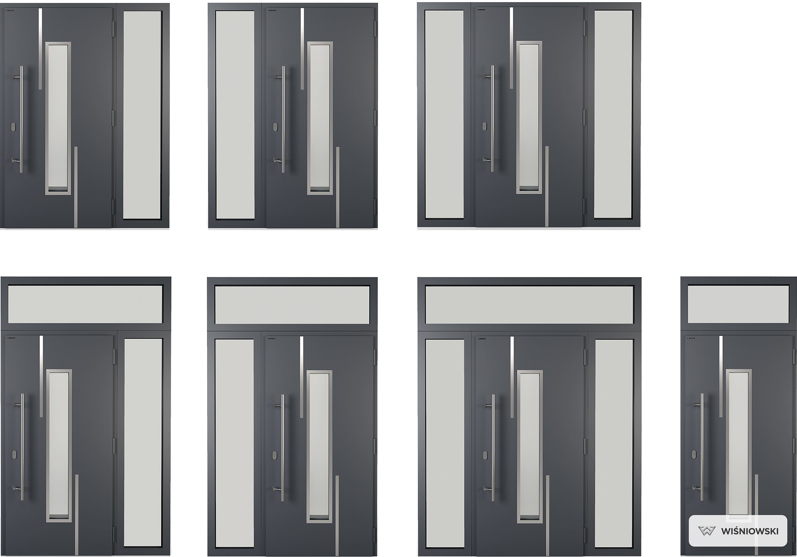 Боковые фрамуги для входных дверей из алюминиевого профиля в частный дом
