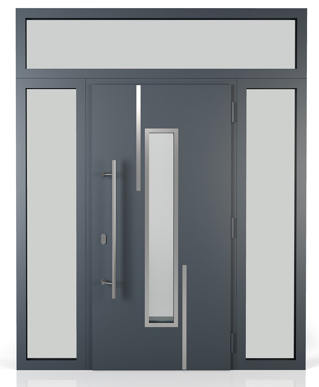 Дверная коробка из алюминиевых трёхкамерных профилей с терморазрывом с глубиной 77 мм