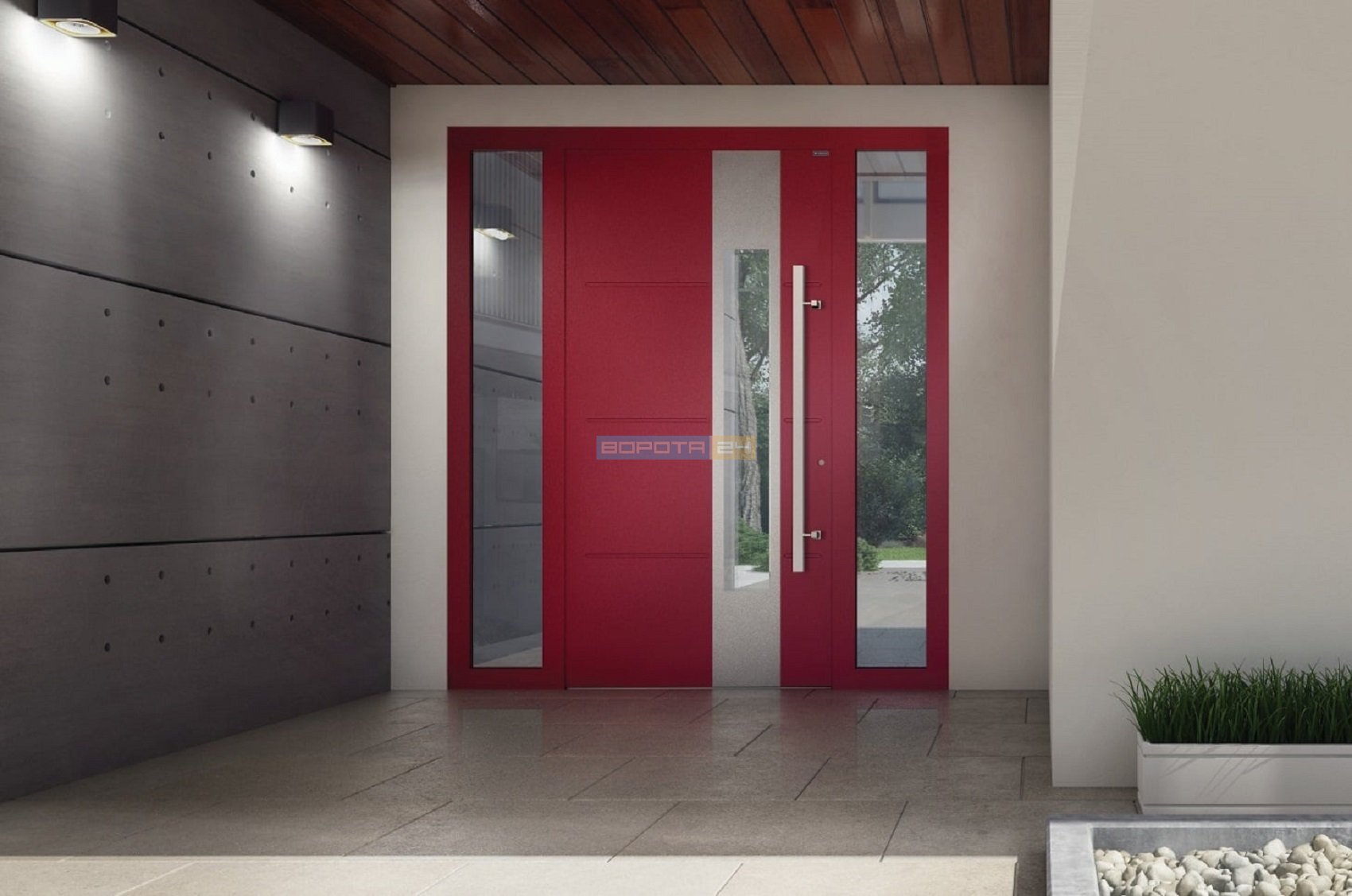 современные уличные двери - теплый алюминий - распашные конструкции для дома